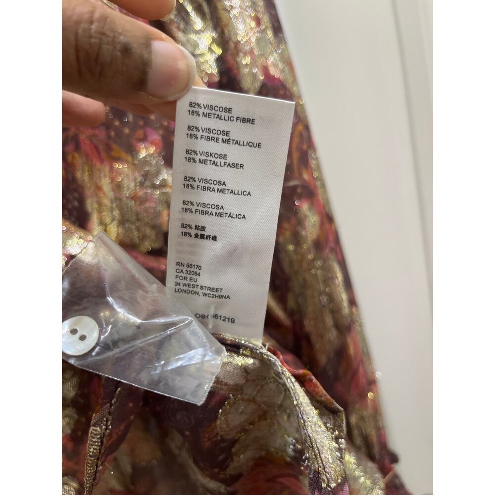 NWT Free People Scorpio Blouse in Bittersweet Combo Sz S - Picture 6 of 10
